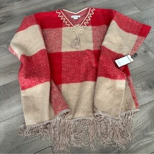 Adam Lippes for Target Fringe Poncho Jacket Cape Shawl Women’s S/M New